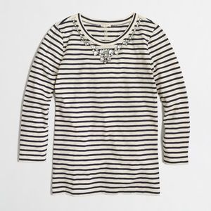 {J. Crew Factory} 3/4 sleeved necklace tee